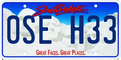 SD license plate 0SEH33