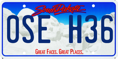 SD license plate 0SEH36
