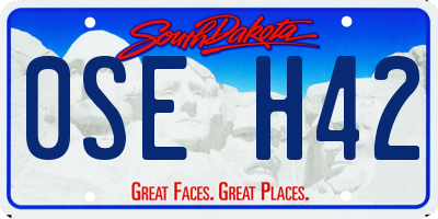 SD license plate 0SEH42