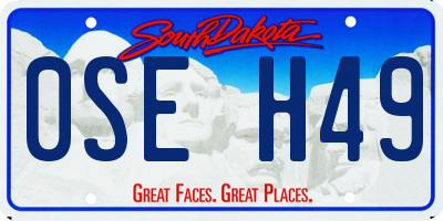 SD license plate 0SEH49