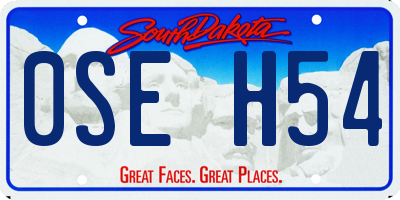 SD license plate 0SEH54