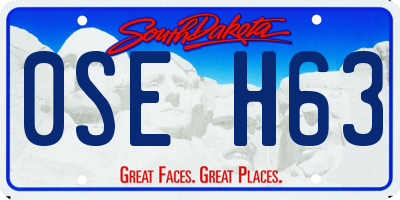 SD license plate 0SEH63