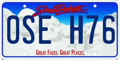 SD license plate 0SEH76