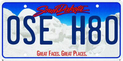 SD license plate 0SEH80