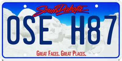 SD license plate 0SEH87