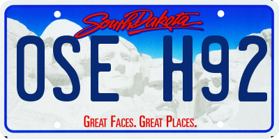 SD license plate 0SEH92