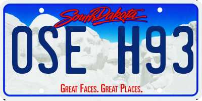 SD license plate 0SEH93
