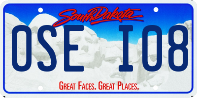 SD license plate 0SEI08