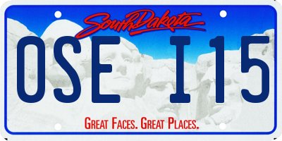 SD license plate 0SEI15