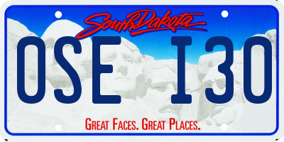 SD license plate 0SEI30