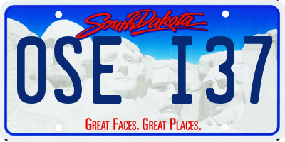 SD license plate 0SEI37