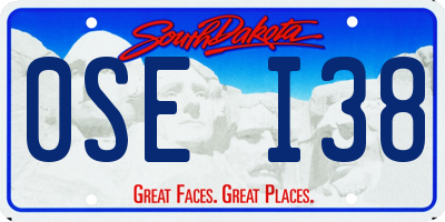 SD license plate 0SEI38