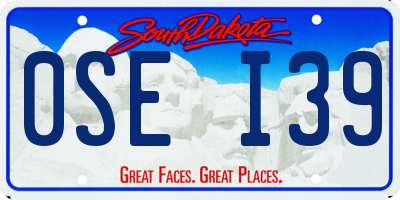 SD license plate 0SEI39