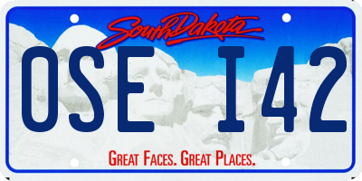SD license plate 0SEI42