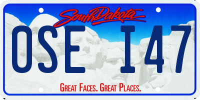 SD license plate 0SEI47