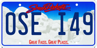 SD license plate 0SEI49
