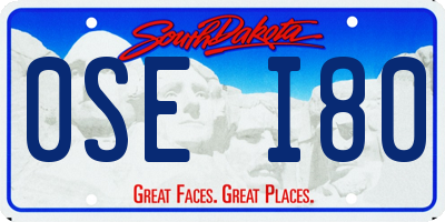 SD license plate 0SEI80