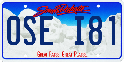 SD license plate 0SEI81