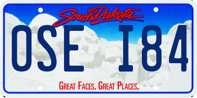 SD license plate 0SEI84