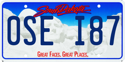 SD license plate 0SEI87