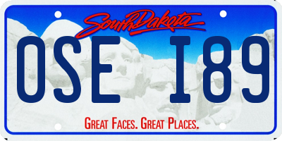 SD license plate 0SEI89