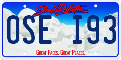 SD license plate 0SEI93