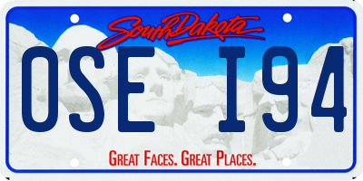 SD license plate 0SEI94
