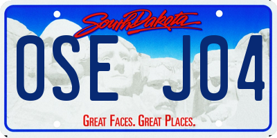 SD license plate 0SEJ04