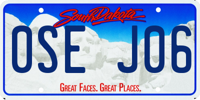 SD license plate 0SEJ06