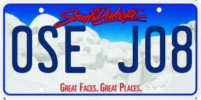 SD license plate 0SEJ08