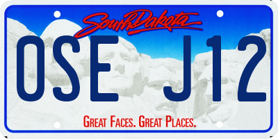 SD license plate 0SEJ12