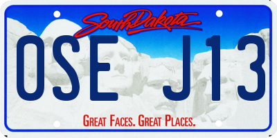 SD license plate 0SEJ13
