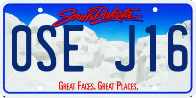 SD license plate 0SEJ16