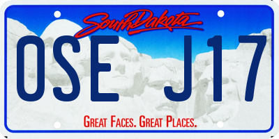 SD license plate 0SEJ17