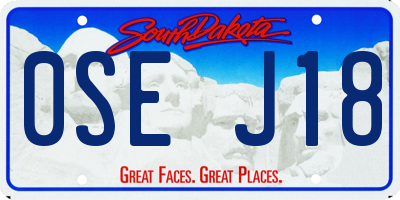 SD license plate 0SEJ18