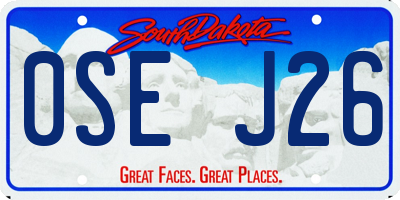 SD license plate 0SEJ26