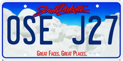 SD license plate 0SEJ27
