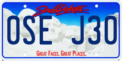 SD license plate 0SEJ30
