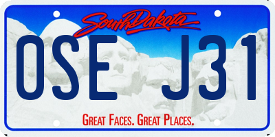 SD license plate 0SEJ31