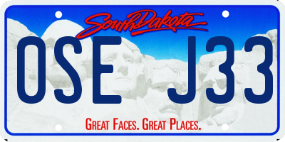 SD license plate 0SEJ33