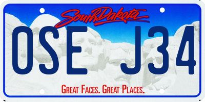 SD license plate 0SEJ34