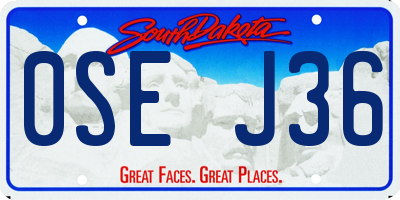 SD license plate 0SEJ36