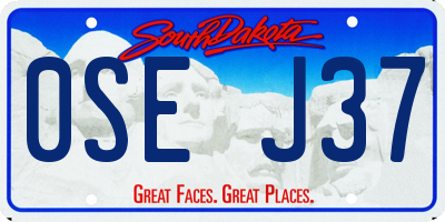 SD license plate 0SEJ37