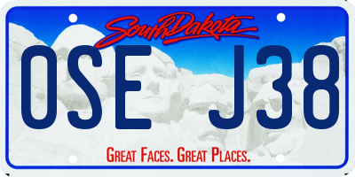SD license plate 0SEJ38