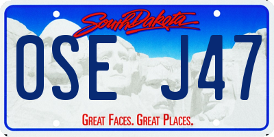 SD license plate 0SEJ47