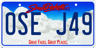 SD license plate 0SEJ49