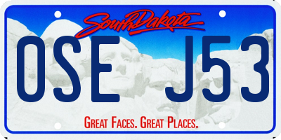 SD license plate 0SEJ53