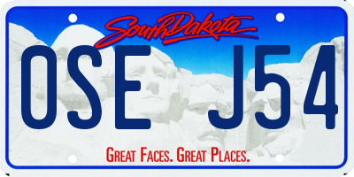 SD license plate 0SEJ54