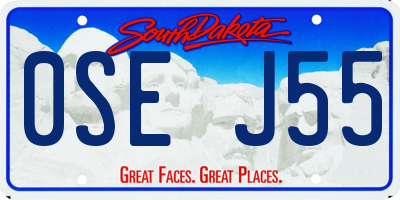 SD license plate 0SEJ55