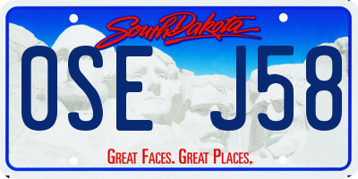 SD license plate 0SEJ58